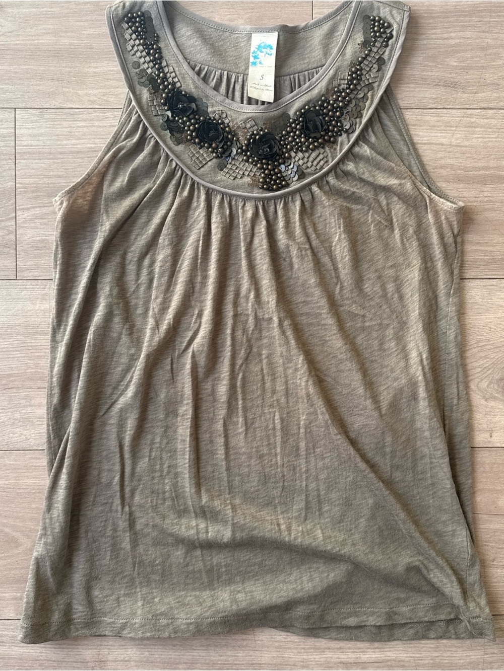 Free People Sleeveless Embellished Tank Top